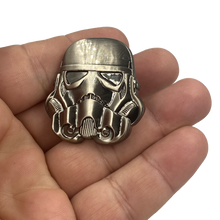 Load image into Gallery viewer, Star Wars Stormtrooper inspired Storm Trooper pin with dual posts Mandalorian EE-016 - www.ChallengeCoinCreations.com