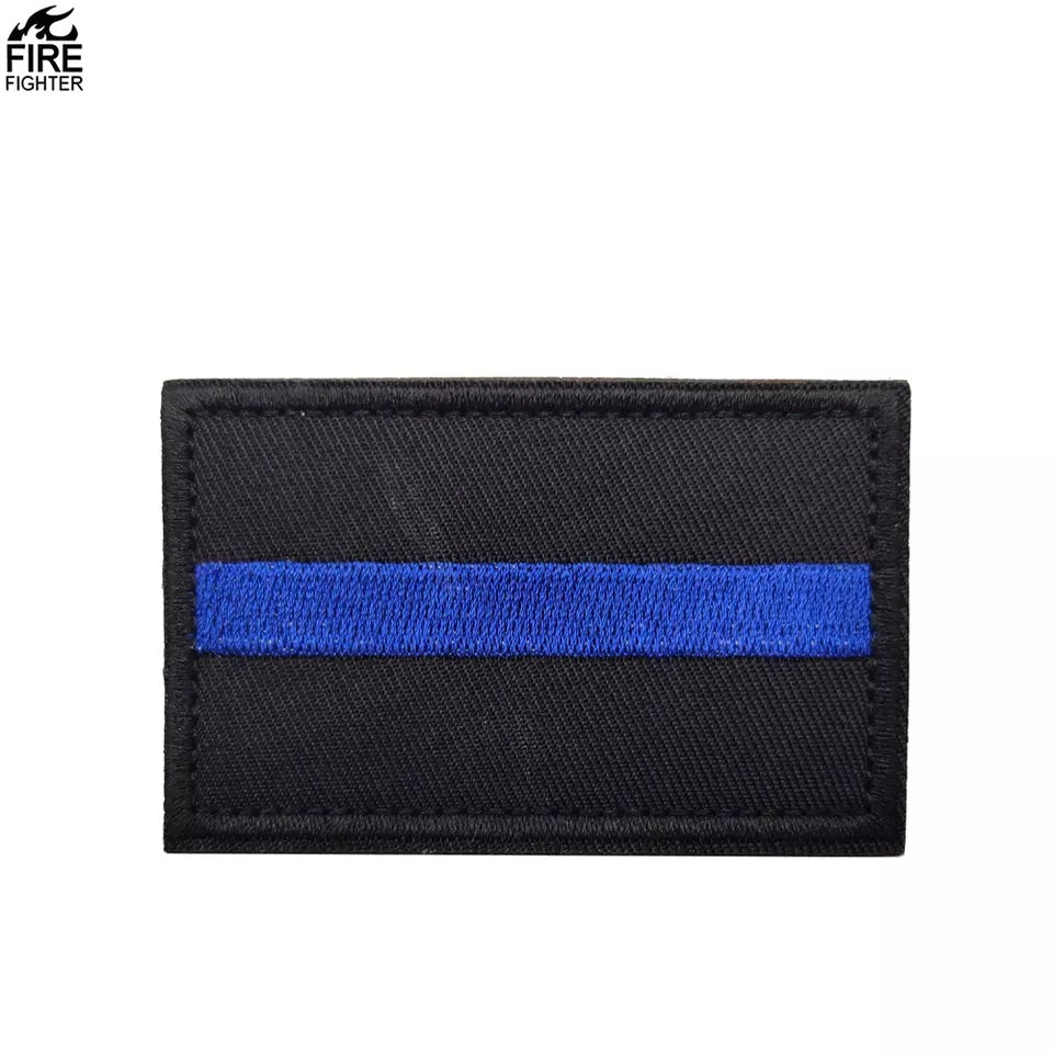 Thin Blue Line Hook and Loop Morale Patch Army Navy USMC Air Force LEO FREE USA SHIPPING SHIPS FROM USA V00981 PAT-62