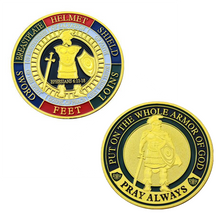 Load image into Gallery viewer, Gold Masonic Knights Templar Black Cross Souvenir Commemorative Challenge Coin Custom Gold Knight Templar Challenge Coin FF-025 - www.ChallengeCoinCreations.com