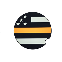 Load image into Gallery viewer, Set of 2 Thin Orange Line USCG Silicone Car Cup Coasters Coastie Rescue Coast Guard - www.ChallengeCoinCreations.com