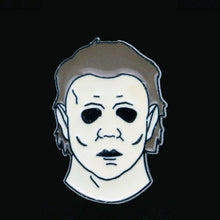 Load image into Gallery viewer, Halloween Inspired Michael Myers Mask Enamel Pin Horror Free Shipping In The USA ZQ-375 - www.ChallengeCoinCreations.com