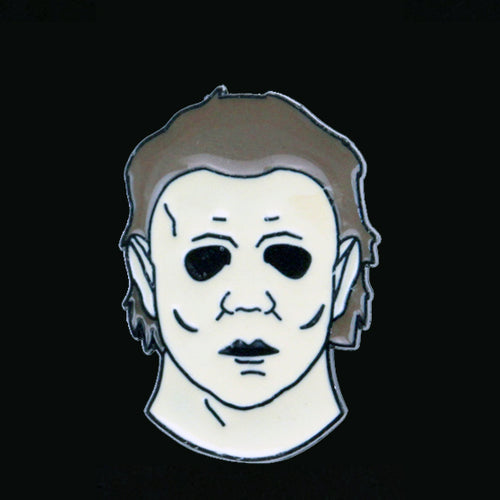 Halloween Inspired Michael Myers Mask Enamel Pin Horror Free Shipping In The USA ZQ-375 - www.ChallengeCoinCreations.com