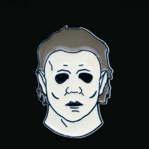 Halloween Inspired Michael Myers Mask Enamel Pin Horror Free Shipping In The USA ZQ-375 - www.ChallengeCoinCreations.com