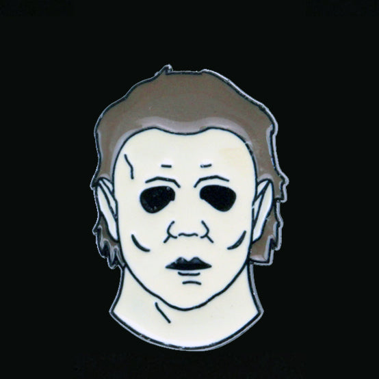 Halloween Inspired Michael Myers Mask Enamel Pin Horror Free Shipping In The USA ZQ-375 - www.ChallengeCoinCreations.com