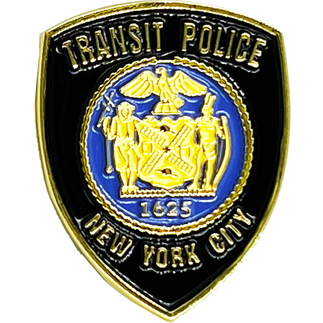 New York City Transit Police Patch NYPD Lapel Pin with dual pin posts BL2-003B P-189