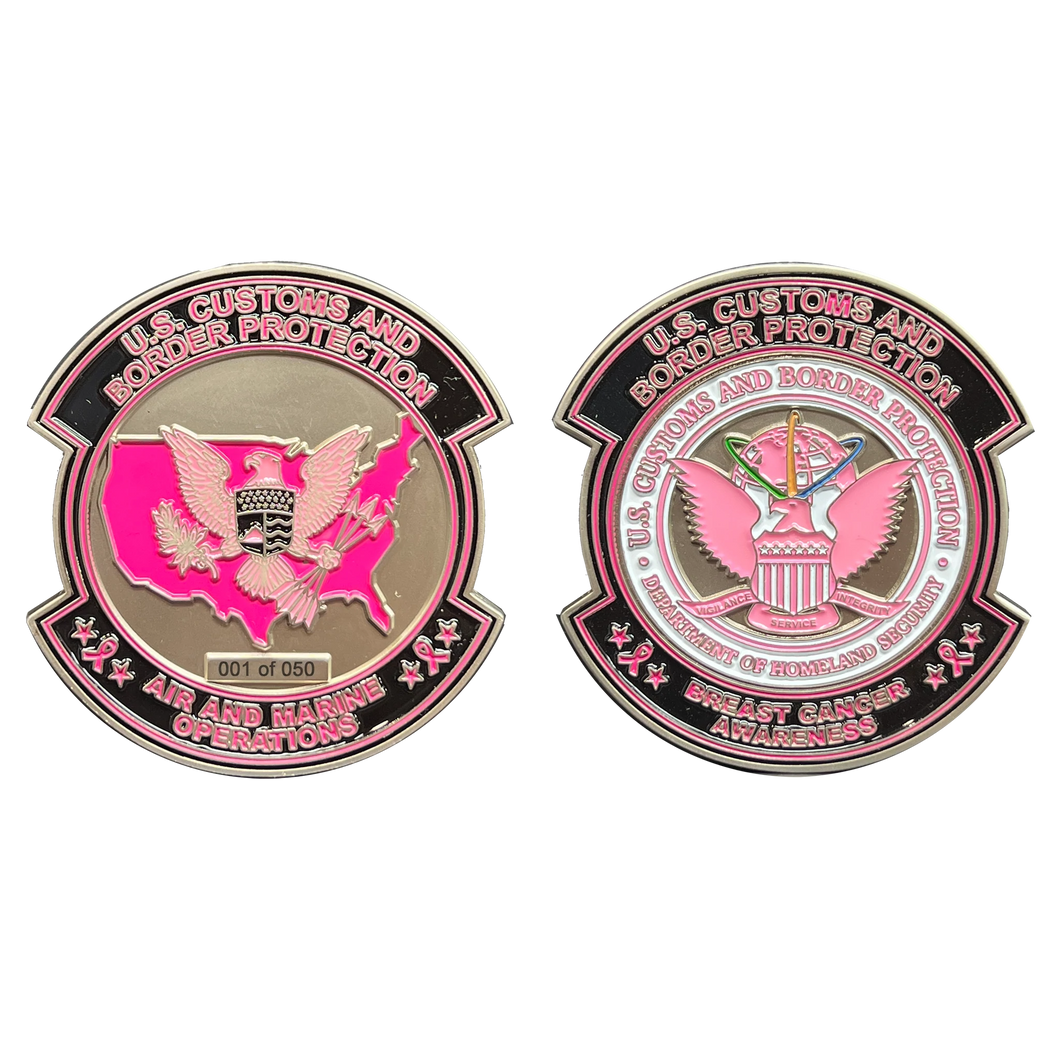 CBP Pink AMO Air and Marine Agent Challenge Coin Breast Cancer Awareness Blackhawk EL11-008 (E)