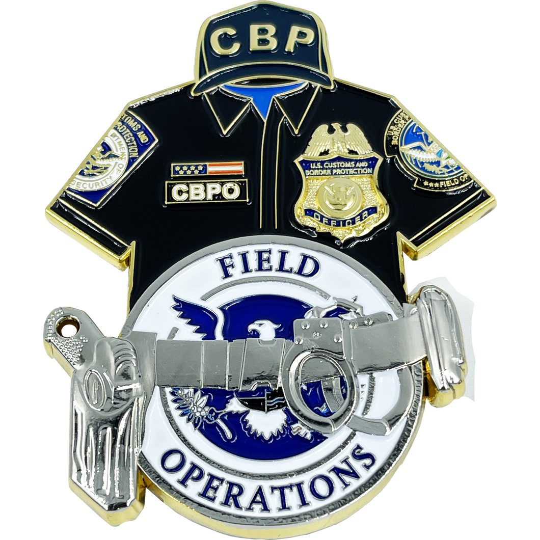 CBP uniform shirt duty belt HK P2000 Field Operations OFO Field Ops Challenge Coin CBPO CBP Officer BL6-004 - www.ChallengeCoinCreations.com