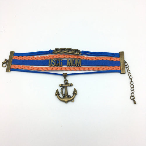 USCG MOM Bracelet Coastie mom Semper Paratus Coast Guard Jewelry - www.ChallengeCoinCreations.com