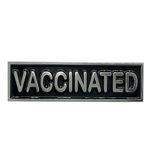 VACCINATED Commendation Bar Pin Pandemic Operation Warp Speed Police First Responder Nurse Doctor EMT Fire Fighter Military EL2-006 - www.ChallengeCoinCreations.com