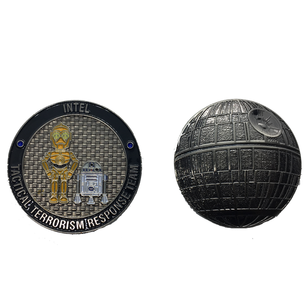 Death Star 4 TACTICAL TERRORISM RESPONSE TEAM TTRT TIE CBP Challenge Coin C3PO R2D2 Star Wars Rogue DL2-06 - www.ChallengeCoinCreations.com