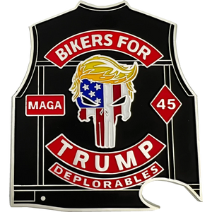 Bikers for Trump 3" Cut Challenge Coin Bottle Opener GL7-008