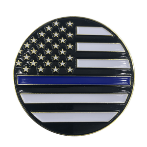 Thin Blue Line Trump MAGA at The Wall CBP Challenge Coin J-016 - www.ChallengeCoinCreations.com