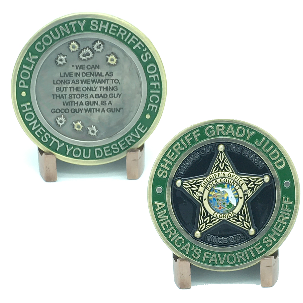 Polk County Sheriff Grady Judd Quotes Version 4 Challenge Coin MR-009 - www.ChallengeCoinCreations.com
