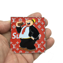 Load image into Gallery viewer, Popeye Inspired Wimpy Burger XL Pin P-074 - www.ChallengeCoinCreations.com