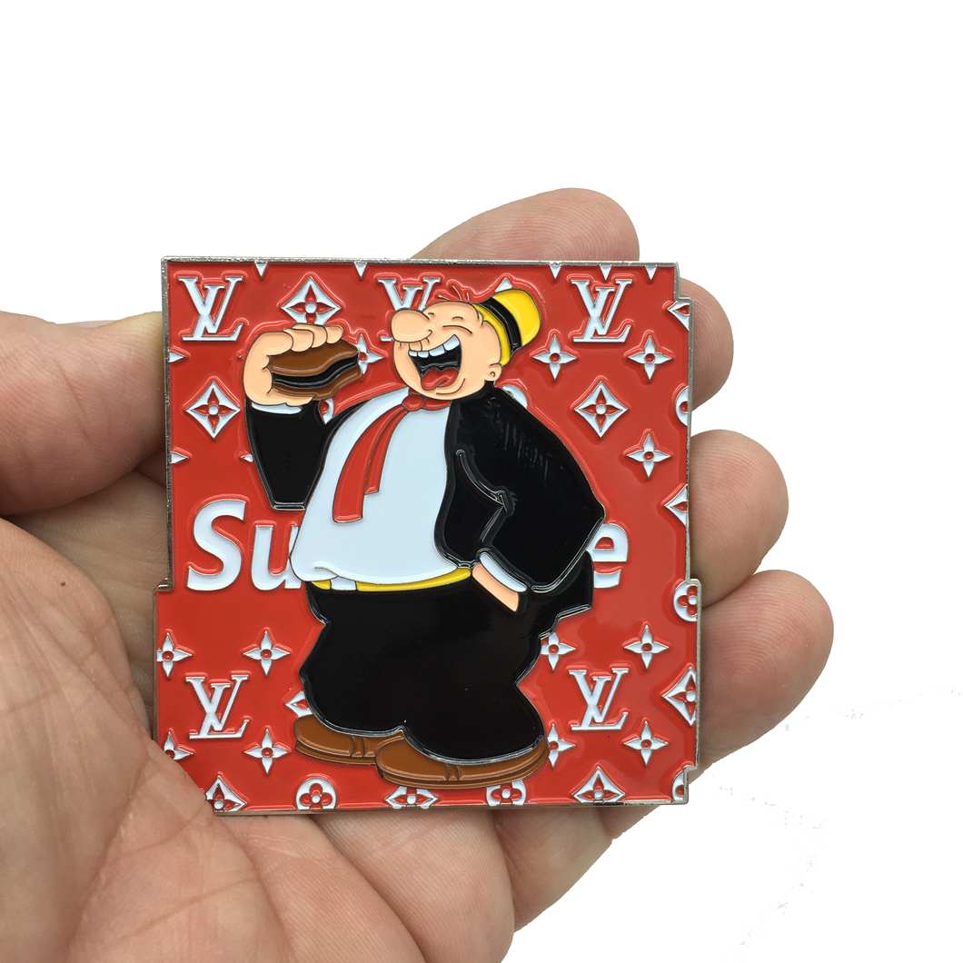 Popeye Inspired Wimpy Burger XL Pin P-074 - www.ChallengeCoinCreations.com