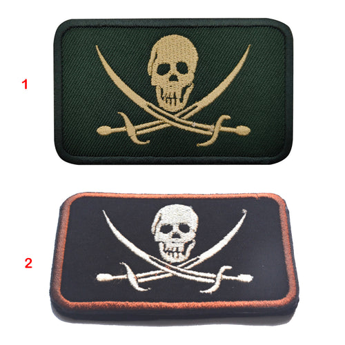 Classic Pirate Skull an Crossbones Davy Jones Hook and Loop Morale Patch FREE USA SHIPPING SHIPS FROM USA PAT-598 599