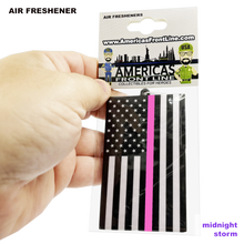 Load image into Gallery viewer, Thin Pink Line Police Flag Air Freshener Car Home Office Breast Cancer Awareness DL13-013