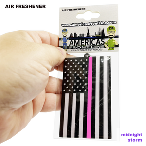 Thin Pink Line Police Flag Air Freshener Car Home Office Breast Cancer Awareness DL13-013