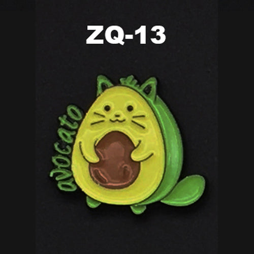 ZQ-13 Cat Avocato Avocado Pawsitive Enamel Pin FREE USA Shipping - www.ChallengeCoinCreations.com