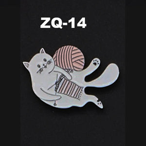 ZQ-14 Cat Kitty Knitting Yarn Pawsitive Enamel Pin FREE USA Shipping - www.ChallengeCoinCreations.com