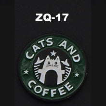 Load image into Gallery viewer, ZQ-17 Starbucks Parody Cats and Coffee Barista Enamel Pin FREE USA Shipping - www.ChallengeCoinCreations.com