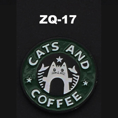 ZQ-17 Starbucks Parody Cats and Coffee Barista Enamel Pin FREE USA Shipping - www.ChallengeCoinCreations.com