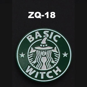 ZQ-18 Starbucks Parody Basic Witch Barista Enamel Pin FREE USA Shipping - www.ChallengeCoinCreations.com