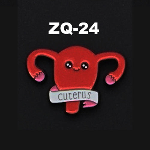 ZQ-24 Parody Cuterus Uterus Enamel Pin FREE USA Shipping - www.ChallengeCoinCreations.com