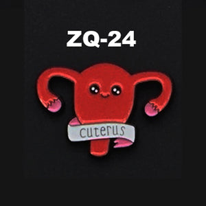 ZQ-24 Parody Cuterus Uterus Enamel Pin FREE USA Shipping - www.ChallengeCoinCreations.com