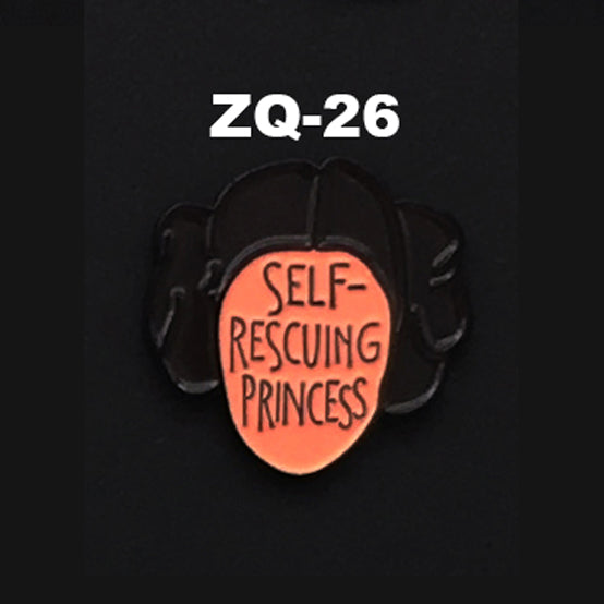ZQ-26 Self Rescuing Princess Enamel Pin FREE USA Shipping - www.ChallengeCoinCreations.com