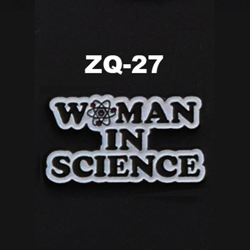 ZQ-27 Woman In Science Enamel Pin FREE USA Shipping - www.ChallengeCoinCreations.com