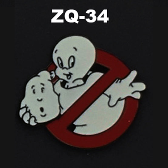 ZQ-34 Parody Casper the Friendly Mooglie Ghost Ghostbusters  Enamel Pin FREE USA Shipping - www.ChallengeCoinCreations.com