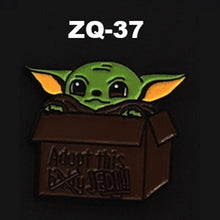 Load image into Gallery viewer, ZQ-37 Mandalorian Inspired Baby Yoda Adopt Jedi  Enamel Pin FREE USA Shipping - www.ChallengeCoinCreations.com