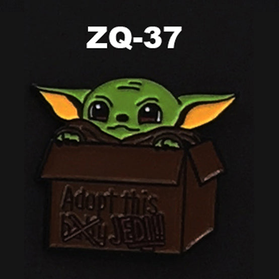 ZQ-37 Mandalorian Inspired Baby Yoda Adopt Jedi  Enamel Pin FREE USA Shipping - www.ChallengeCoinCreations.com