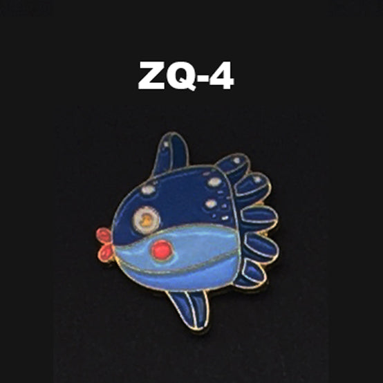 ZQ-4 Oceanic Sunfish Mola Mola Molidae Enamel Pin FREE USA Shipping - www.ChallengeCoinCreations.com